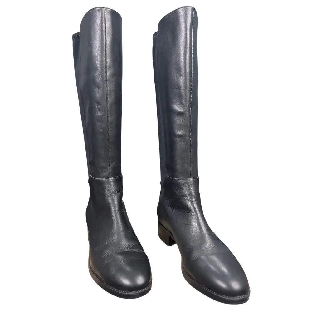 Tory Burch Women’s Caitlyn Black Leather Stretch Riding Boot Size US 9.5